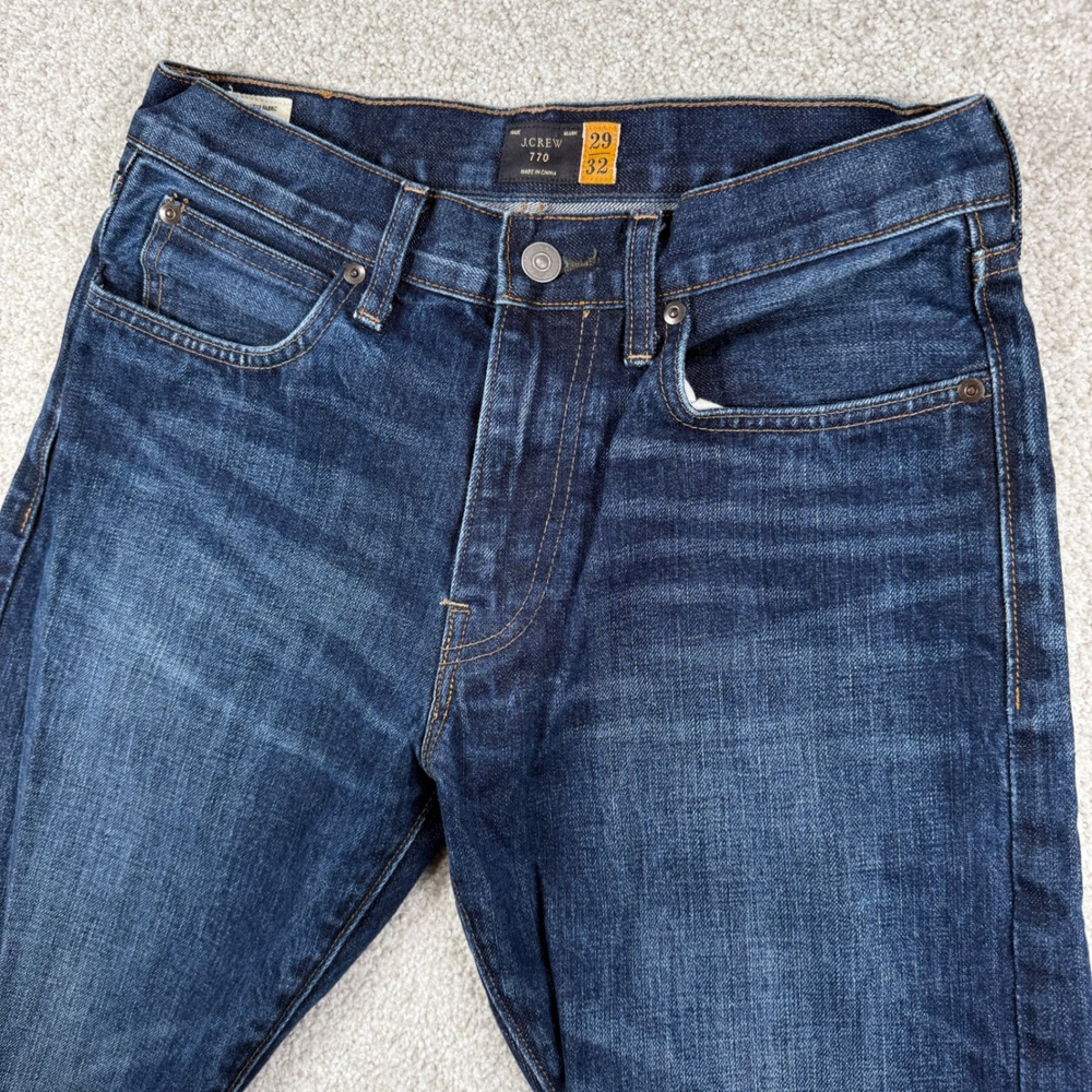 J.Crew Jeans Mens 29x32 Blue 770 Straight Fit Japanese Kaihara Denim